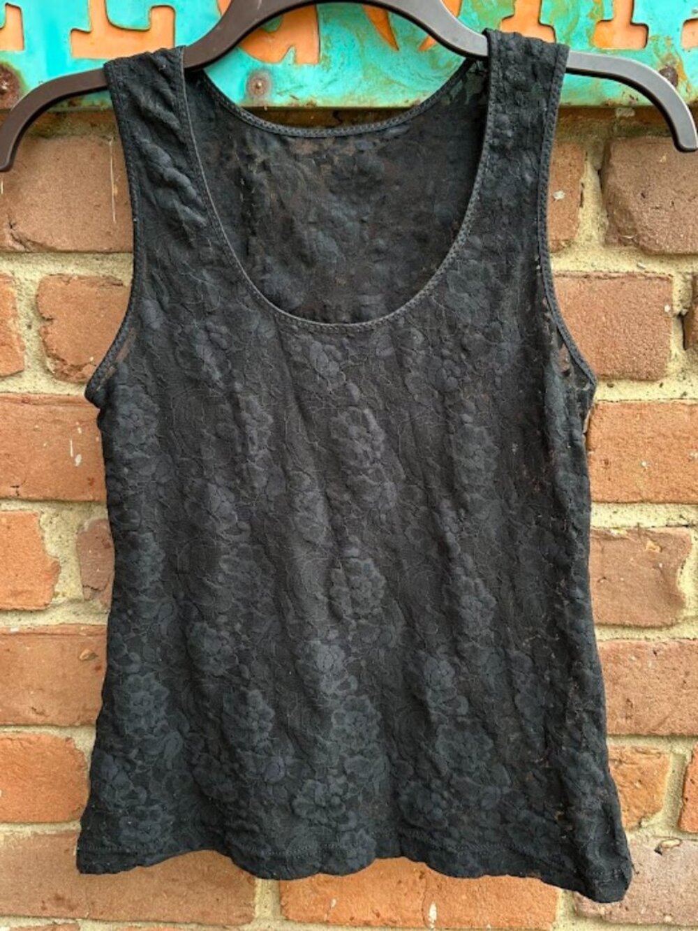 Black Stretch Lace Camisole Size Medium